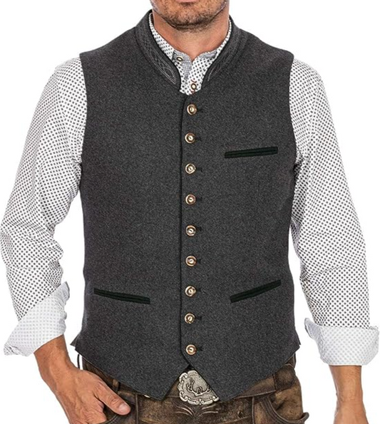 Men’s Traditional Dress Waistcoat – Embroidered Heritage Gilet