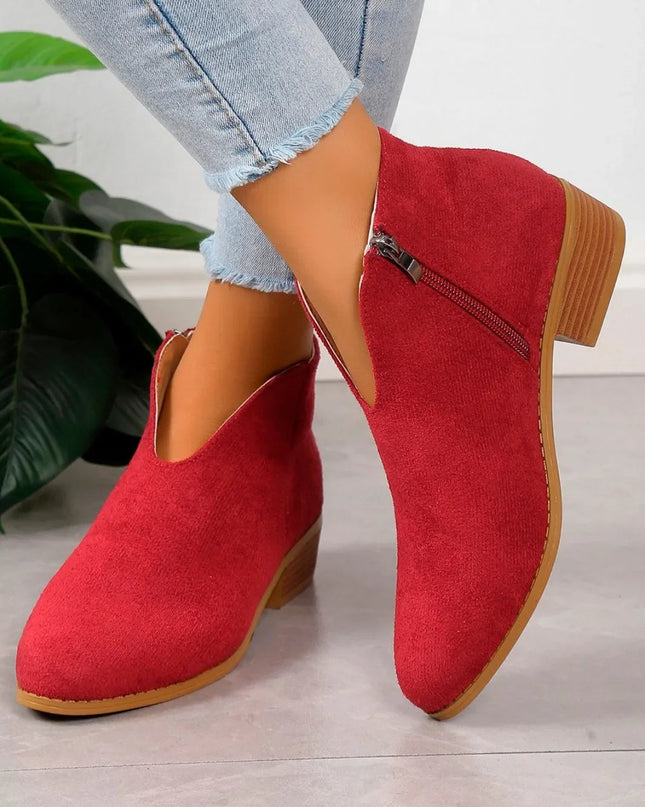 Camille | Women’s Leopard Print Ankle Boots with Zipper