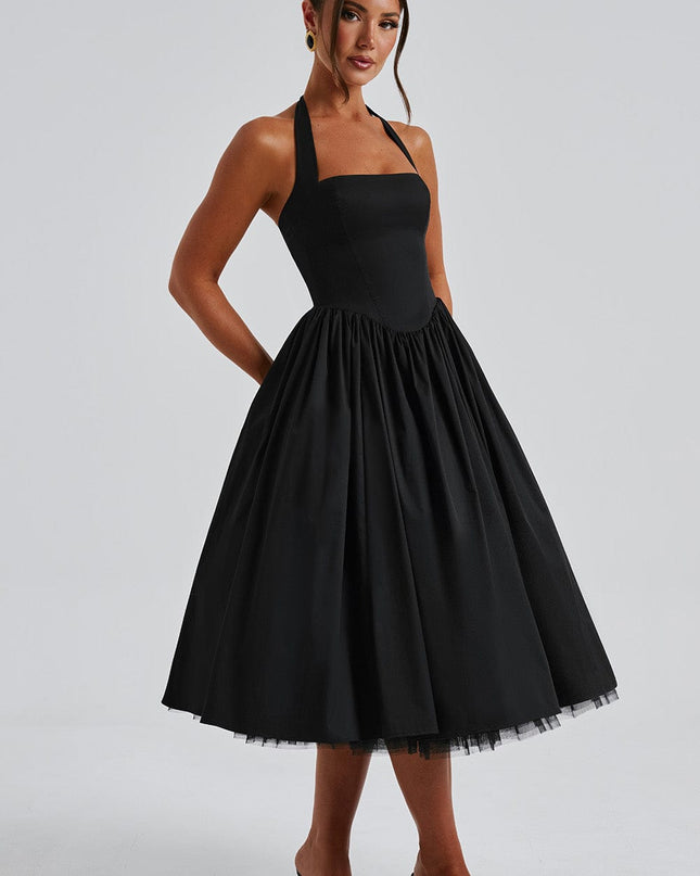Ariana | Women Wedding Guest Halter Midi Dress