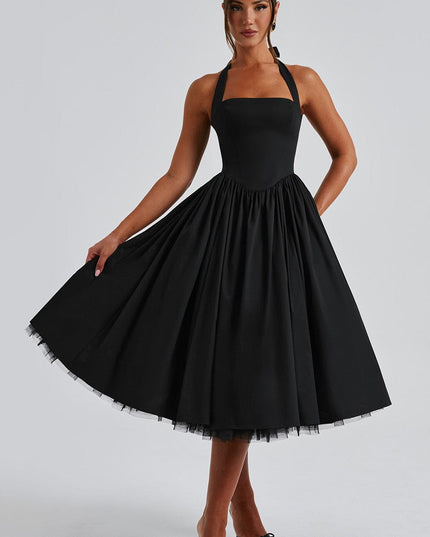 Ariana | Women Wedding Guest Halter Midi Dress