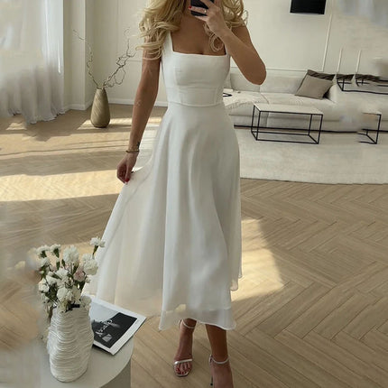 Blair | Women Wedding Guest Square Midi Dress