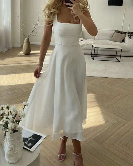 Blair | Women Wedding Guest Square Midi Dress