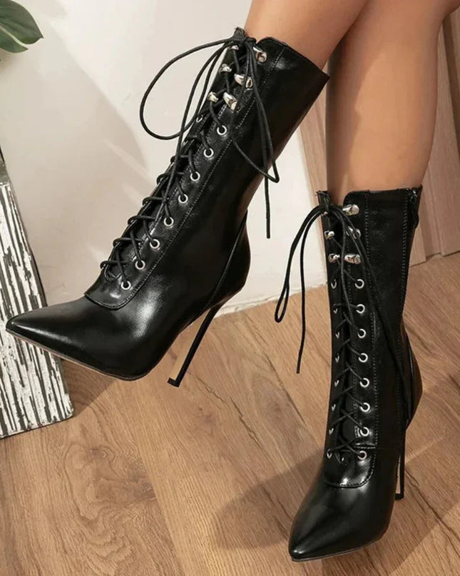 Daisy | Women’s Lace-Up Stiletto Heel Boots
