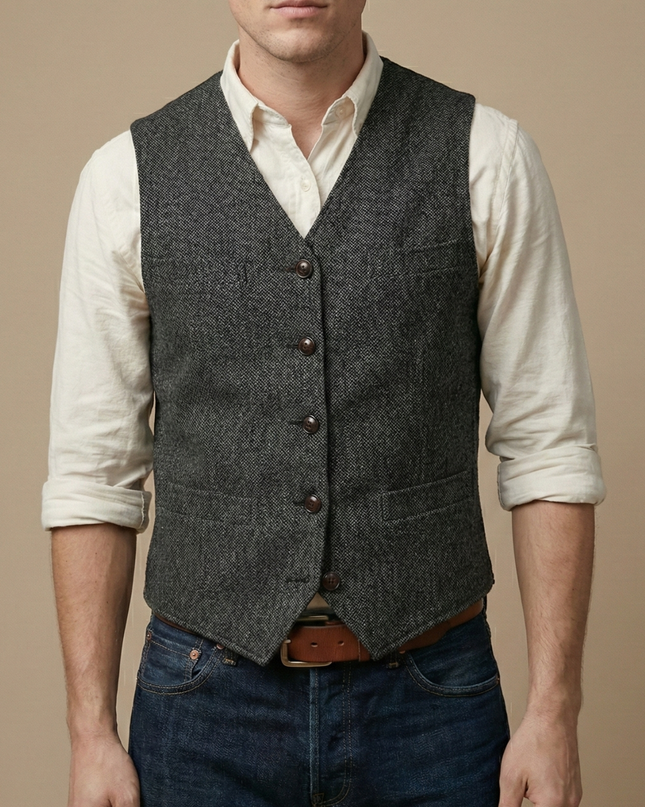 Men’s Tailored Waistcoat – Classic Button-Up Vest for Smart and Casual Wear