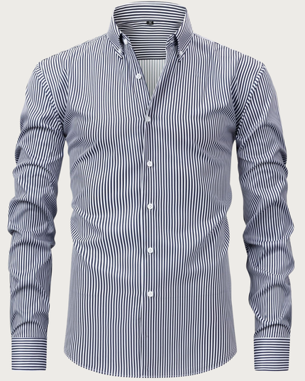 Men’s Striped Long Sleeve Shirt – All-Season