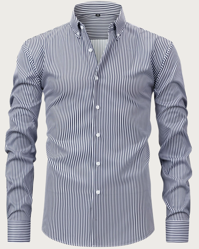 Men’s Striped Long Sleeve Shirt – All-Season
