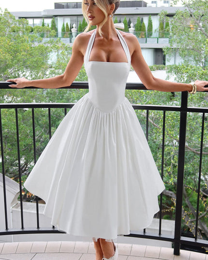 Ariana | Women Wedding Guest Halter Midi Dress