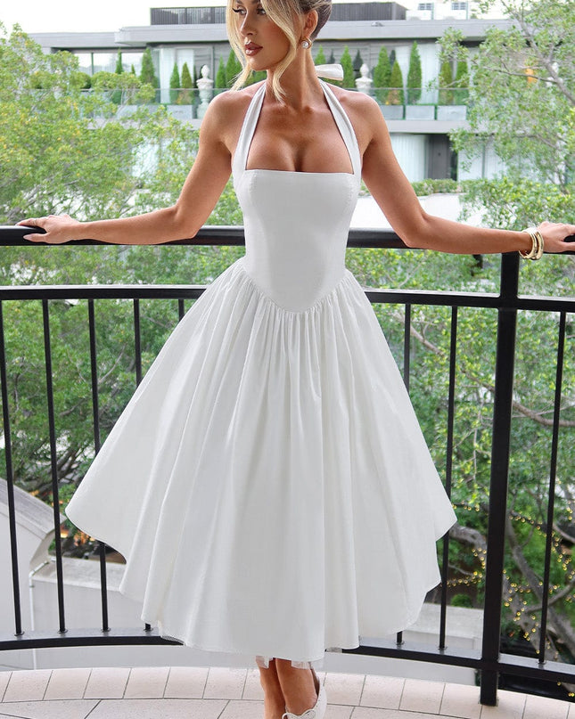 Ariana | Women Wedding Guest Halter Midi Dress