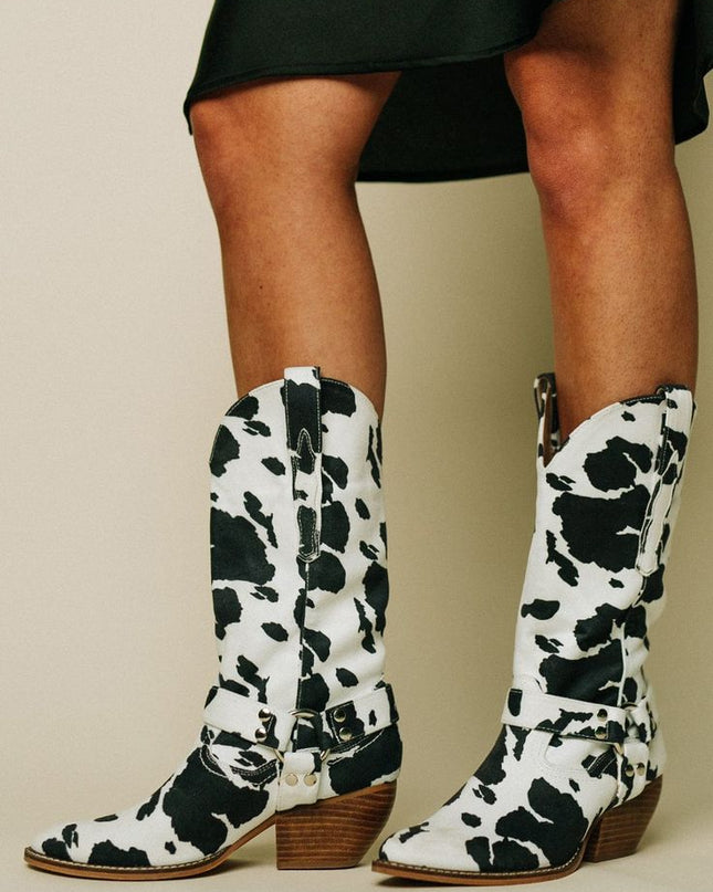 Clara | Women’s Trendy Western Boots with Belt Detail