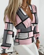 Geometric Pink & Gray / S