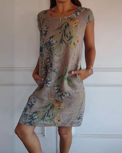 Gabriella | Women Casual Leaf Print Summer Dress