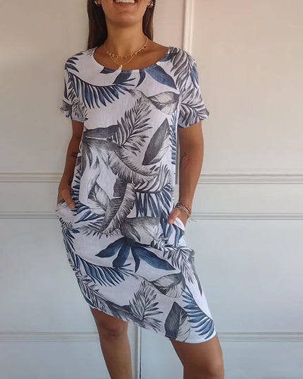 Gabriella | Women Casual Leaf Print Summer Dress