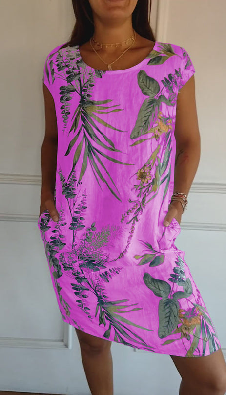 Gabriella | Women Casual Leaf Print Summer Dress