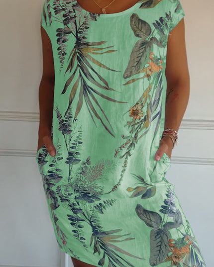 Gabriella | Women Casual Leaf Print Summer Dress