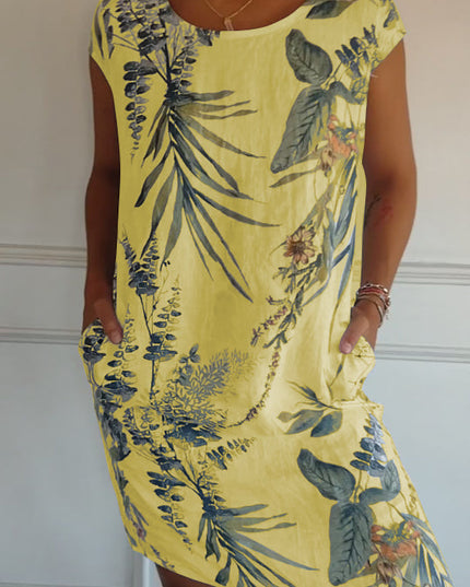 Gabriella | Women Casual Leaf Print Summer Dress