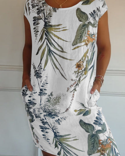 Gabriella | Women Casual Leaf Print Summer Dress