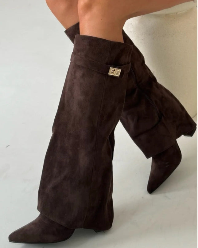 Emily | Women’s Leather Thigh-High Boots with Buckle