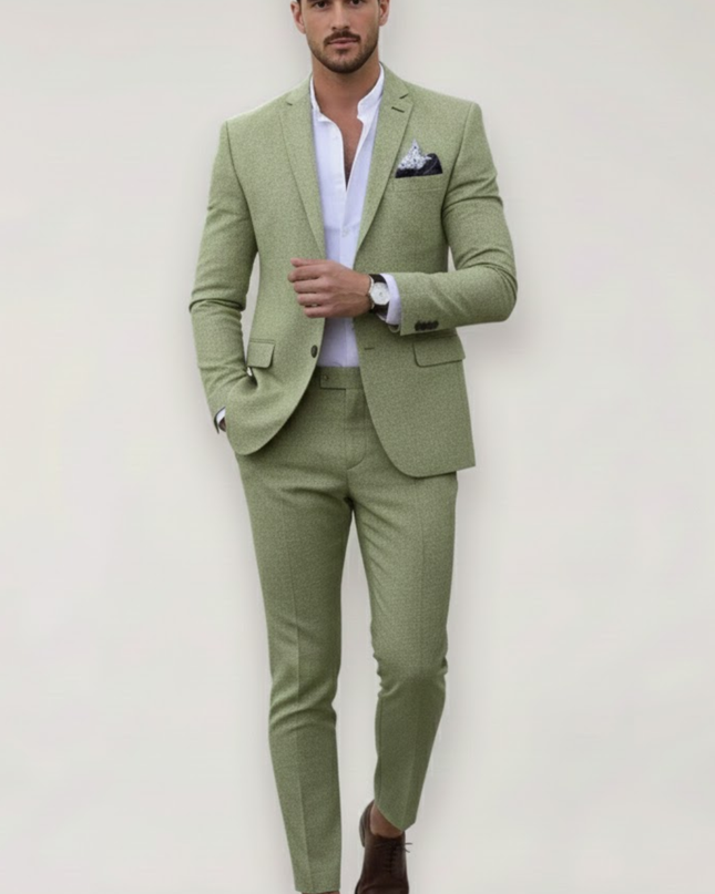 Men’s Slim Fit 2-Piece Suit – Tailored Blazer and Trousers Set for Wedding Guests