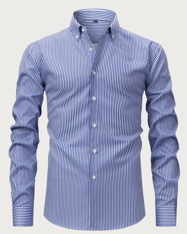Men’s Striped Long Sleeve Shirt – All-Season