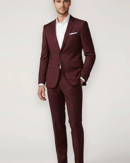 Men’s Two-Piece Slim Fit Suit – Tailored Blazer and Trousers for Weddings and Events