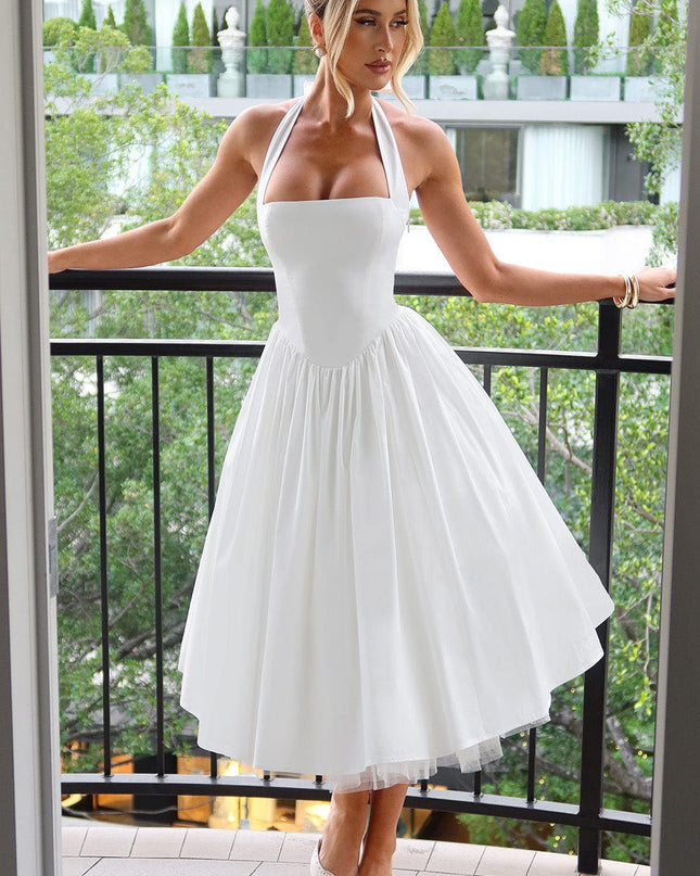 Ariana | Women Wedding Guest Halter Midi Dress
