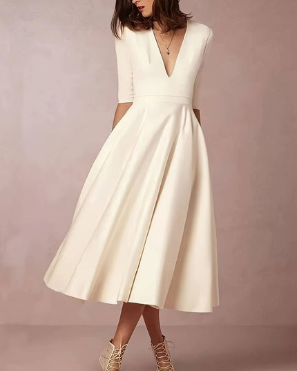 Daisy | Women Wedding Guest Flared Midi Dress