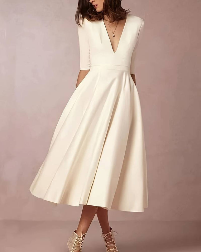 Daisy | Women Wedding Guest Flared Midi Dress