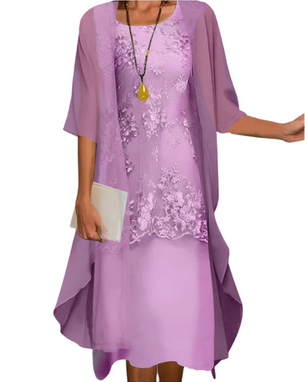 Ivy | Women Flowing Sheer Sleeve Midi Dress