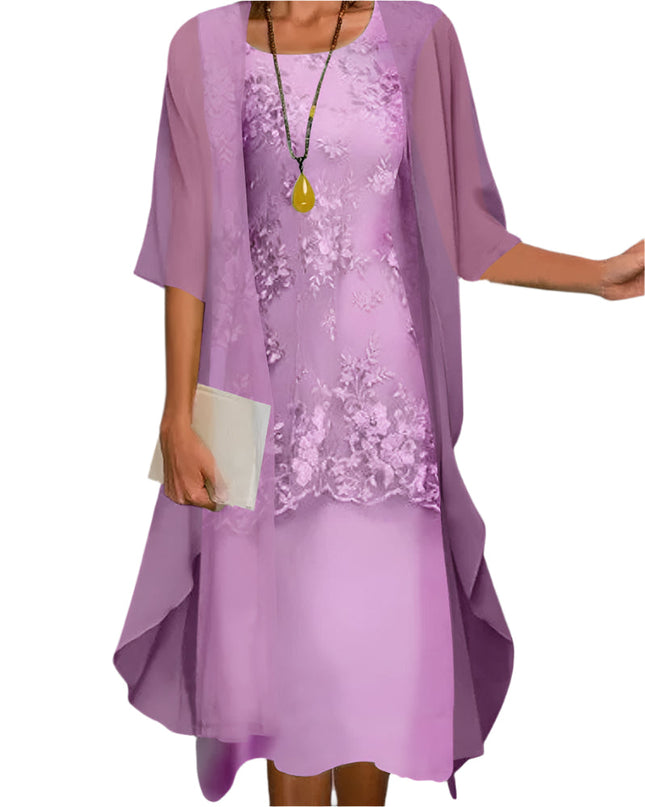 Ivy | Women Flowing Sheer Sleeve Midi Dress