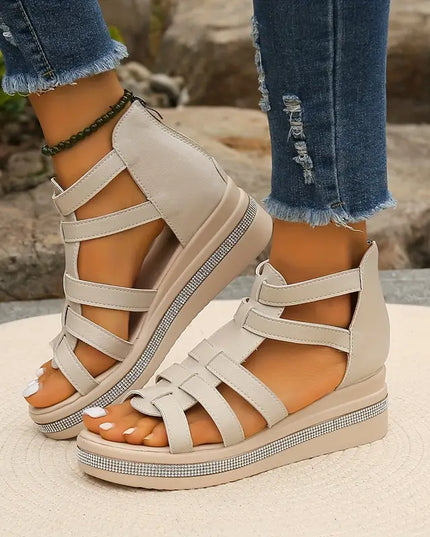 Hannah | Comfort Sandals with Rhinestone Decoration