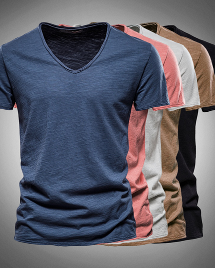 Classic Cotton V-Neck T-Shirt for Men | Kevin