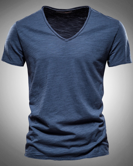 Classic Cotton V-Neck T-Shirt for Men | Kevin