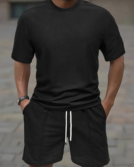 Comfortable Waffle Knit Lounge Set for Men