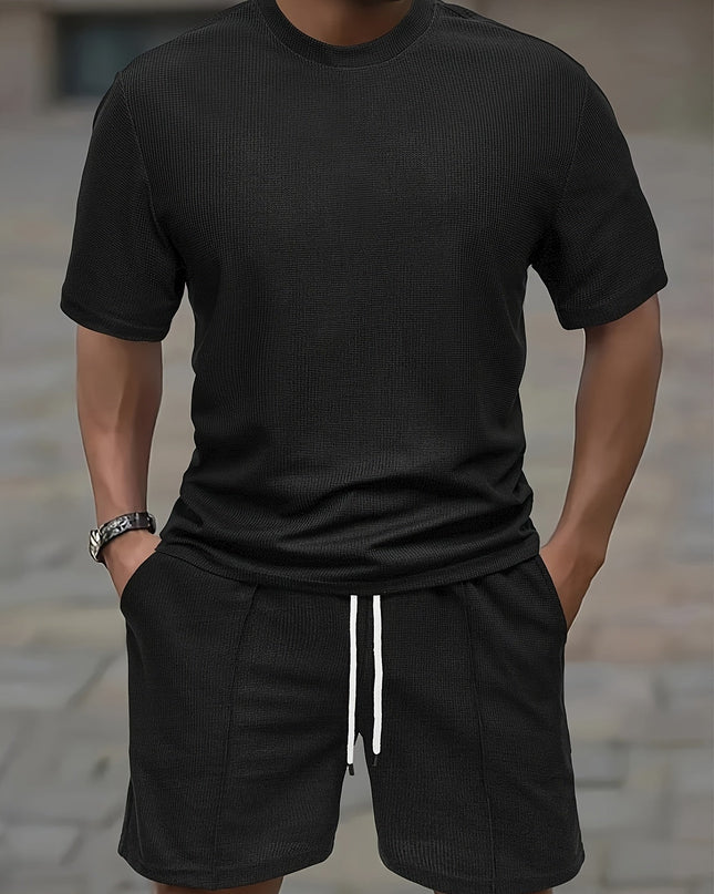 Comfortable Waffle Knit Lounge Set for Men