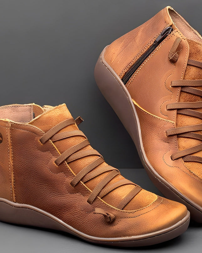 Fiona | Women’s Lace-Up Zip Ankle Boots