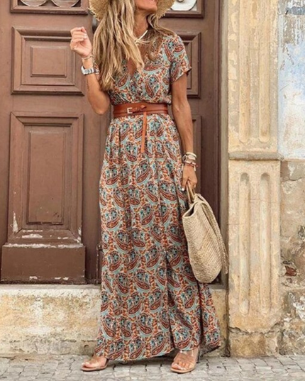 Harper | Women’s V-Neck Short Sleeve Maxi Dress