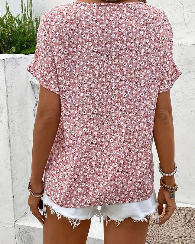 Katie | Women Summer Short Sleeve Button Top