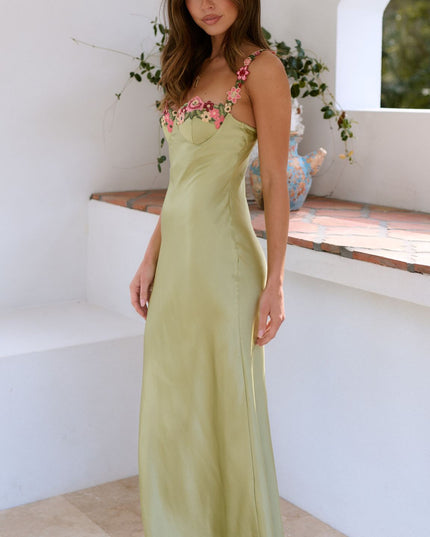 Caroline | Floral Strap Slim Maxi Dress