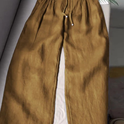 Livia | Women's Relaxed Wide Leg Pants with Elastic Waist for Casual Everyday Wear