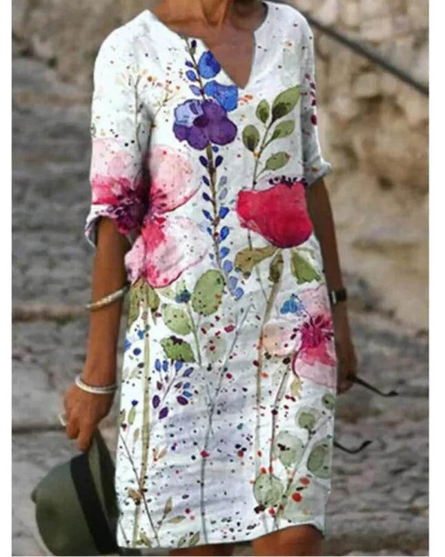 Hailey | Women’s Floral V-Neck Midi Dress