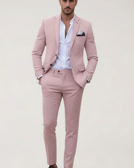 Men’s Slim Fit 2-Piece Suit – Tailored Blazer and Trousers Set for Wedding Guests
