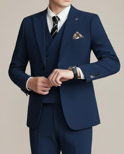 Men’s Three-Piece Suit – Tailored Formal Wedding Ensemble