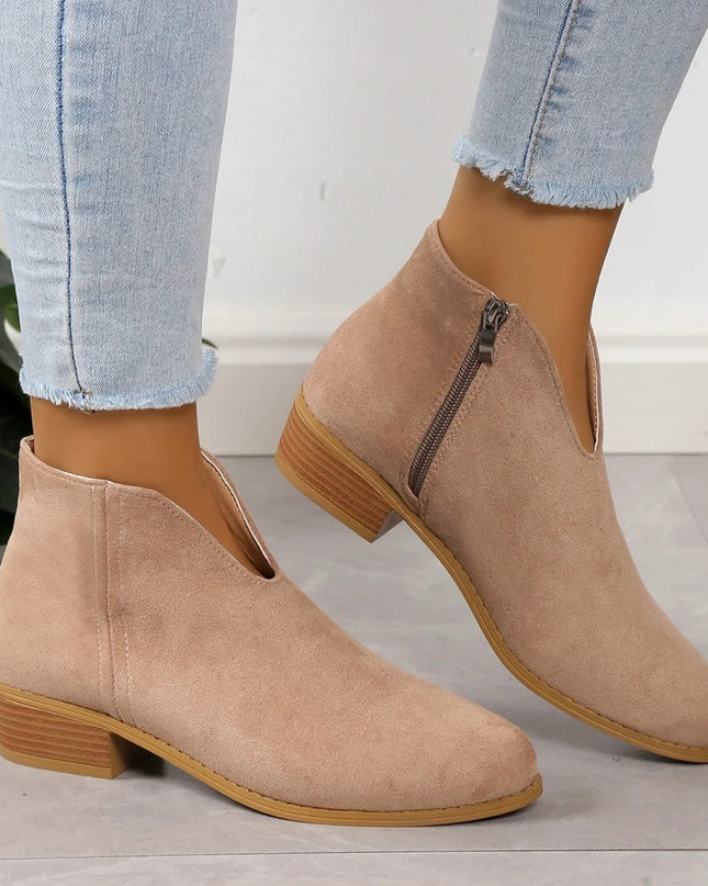 Camille | Women’s Leopard Print Ankle Boots with Zipper