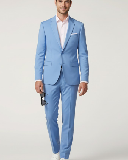 Men’s Two-Piece Slim Fit Suit – Tailored Blazer and Trousers for Weddings and Events