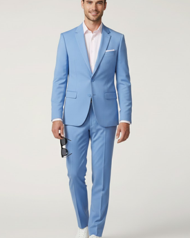 Men’s Two-Piece Slim Fit Suit – Tailored Blazer and Trousers for Weddings and Events
