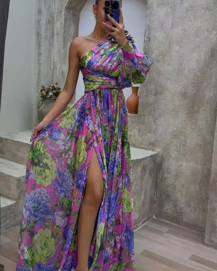 Millie | Women’s Elegant Floral Slit Maxi Dress