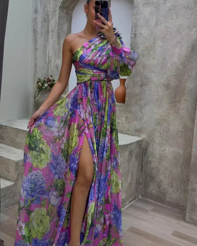 Millie | Women’s Elegant Floral Slit Maxi Dress