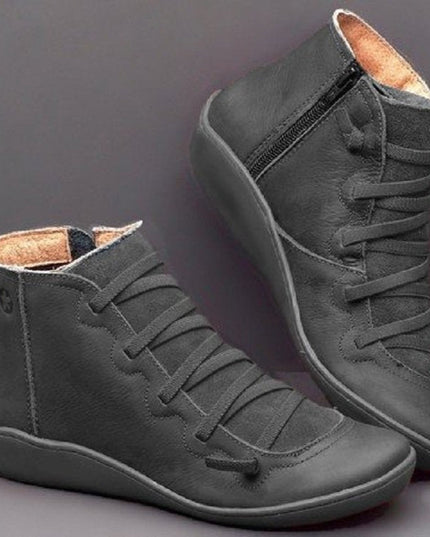 Fiona | Women’s Lace-Up Zip Ankle Boots