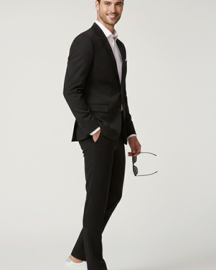 Men’s Two-Piece Slim Fit Suit – Tailored Blazer and Trousers for Weddings and Events