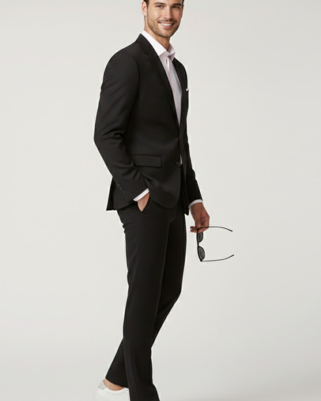 Men’s Two-Piece Slim Fit Suit – Tailored Blazer and Trousers for Weddings and Events